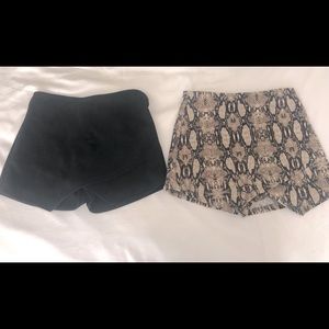 Like new - black skort and snakeskin skort